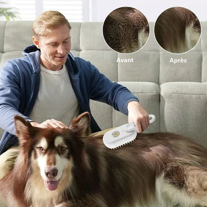 Brosse pour Chien - GroomingPro™ - Blanc & Beige - Planète Canine